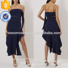 Marinha Strapless Suave Crepe Vestido De Noite Fabricação Atacado Moda Feminina Vestuário (TA4063D)